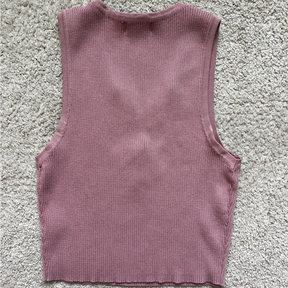 Workshop Republic Clothing Dusty Pink Ribbed Tank Top - Picture 3 of 5